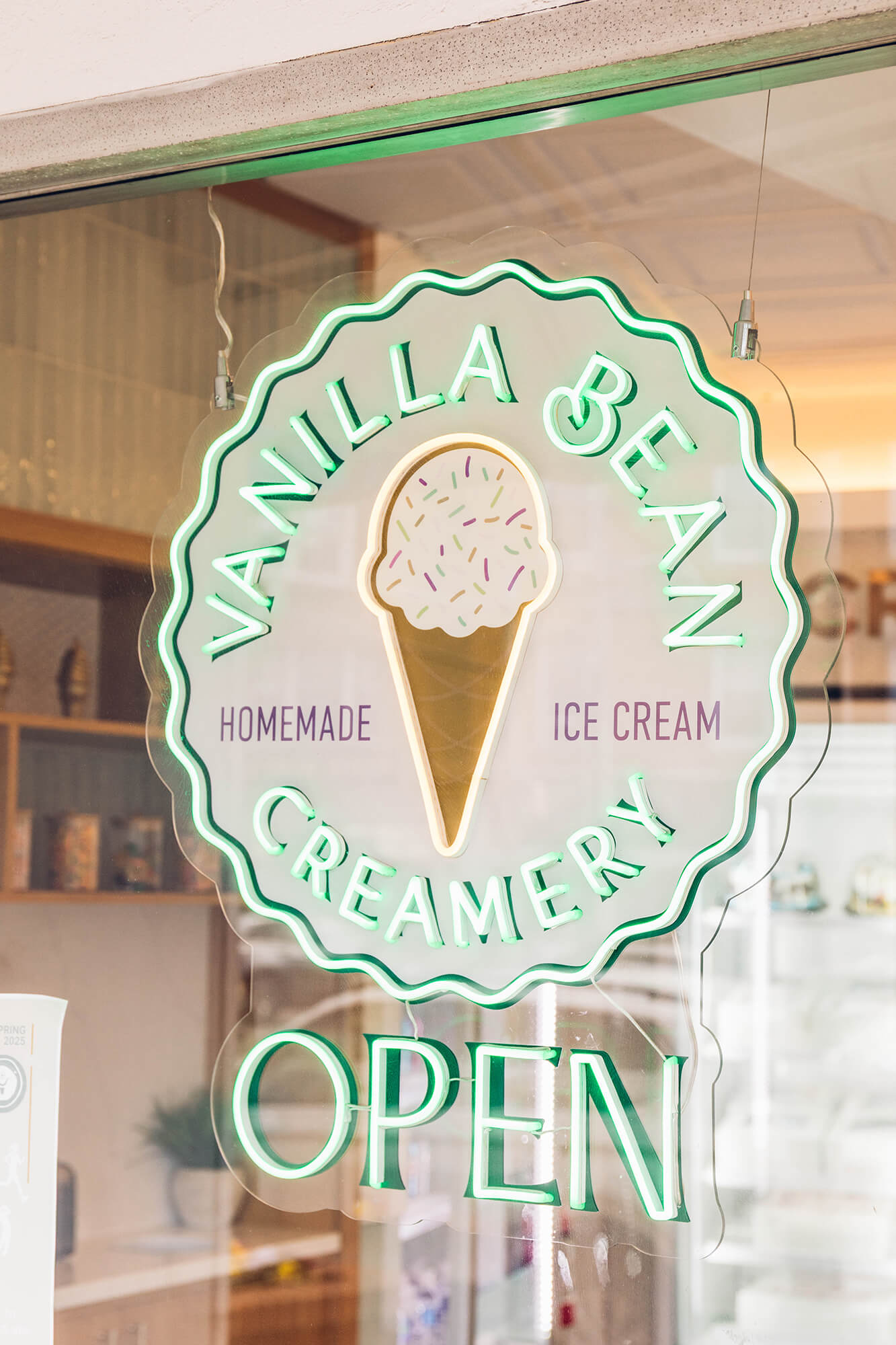 VanillaBeanCreamery window sign
